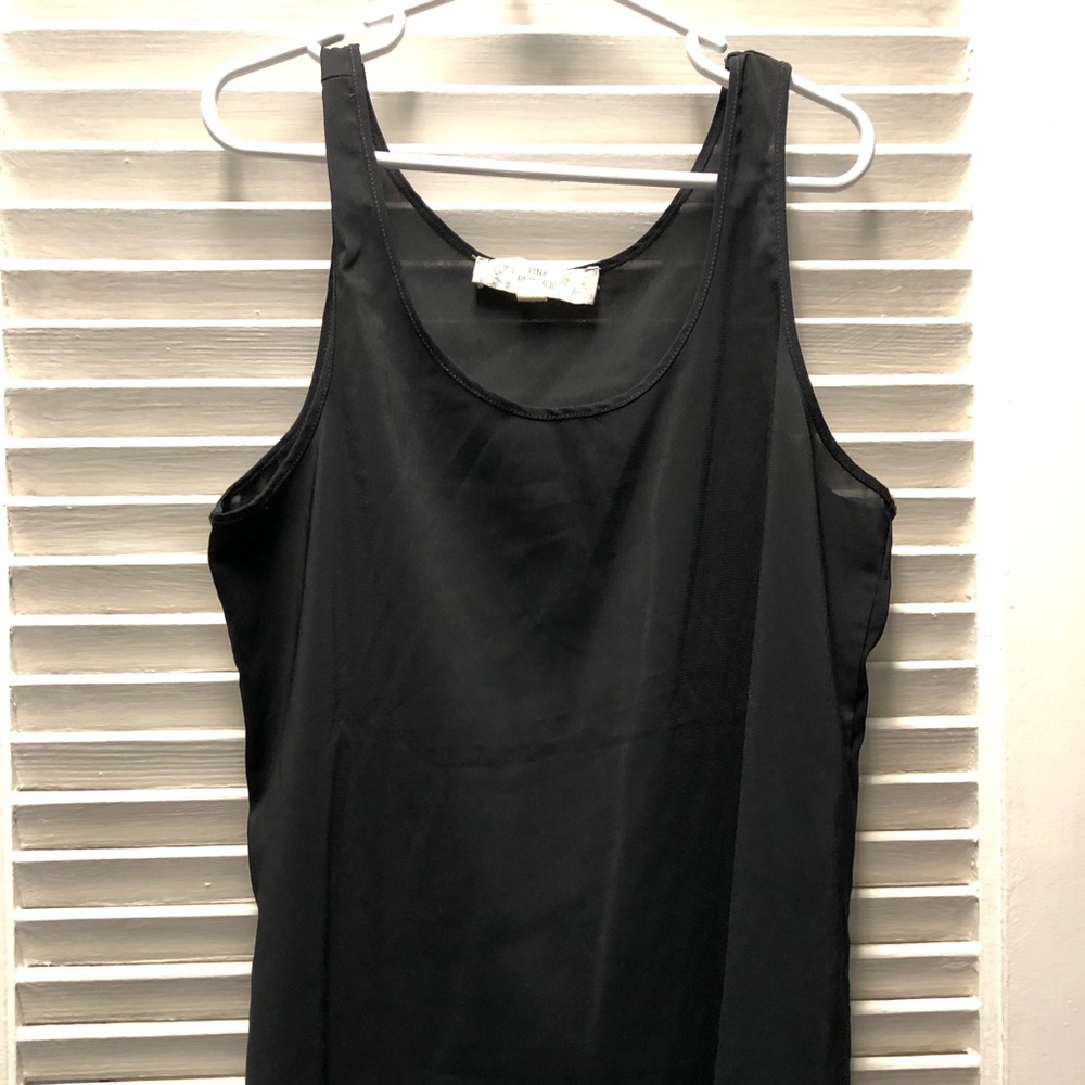 Black semi sheer tank